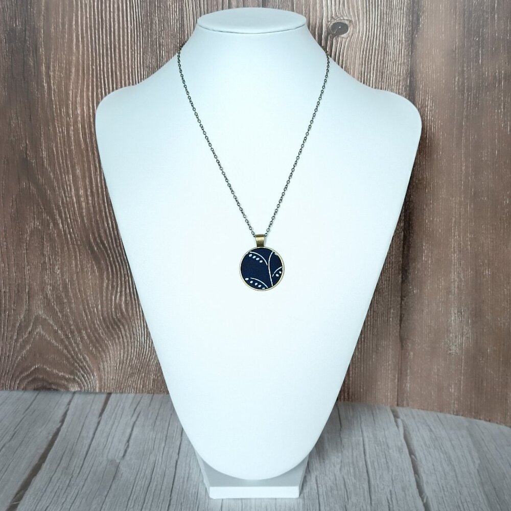 "Stopka" UNESCO Heritage "Modrotlac" Blueprint Necklace - Artisan Crafted